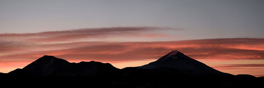 cloud, sky, sunset, silhouette, mountain, landscape, valley HD wallpaper
