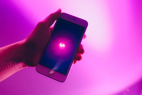 person holding silver iPhone 6, app, arm, hand, tattoo, lyft HD wallpaper