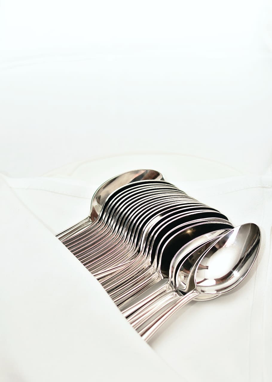 spoon, silver, chrome, eat, shiny, reflect, restaurant, gastronomy HD wallpaper
