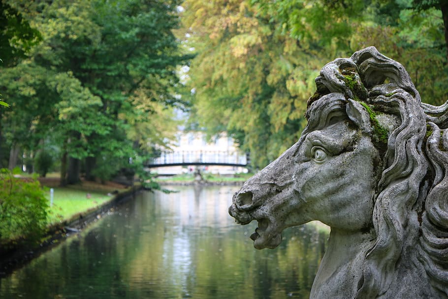 germany, bayreuth, statue, green, nature, park, wander, wanderlust HD wallpaper