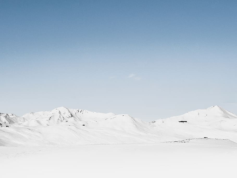 mountain, snow, winter, cold, weather, nature, white, sky, blue HD wallpaper