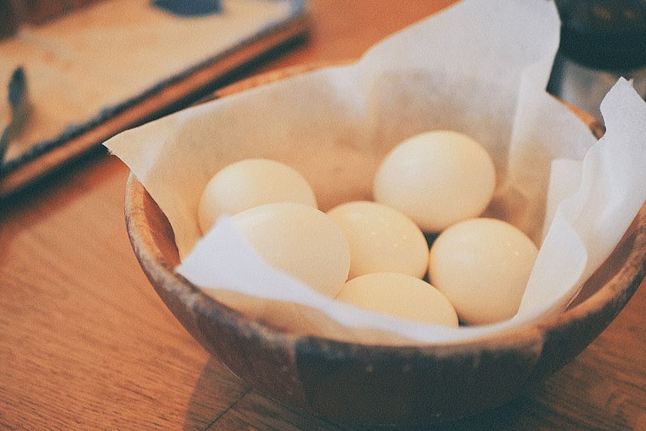 boiled eggs in bowl, food, food and drink, freshness, still life HD wallpaper