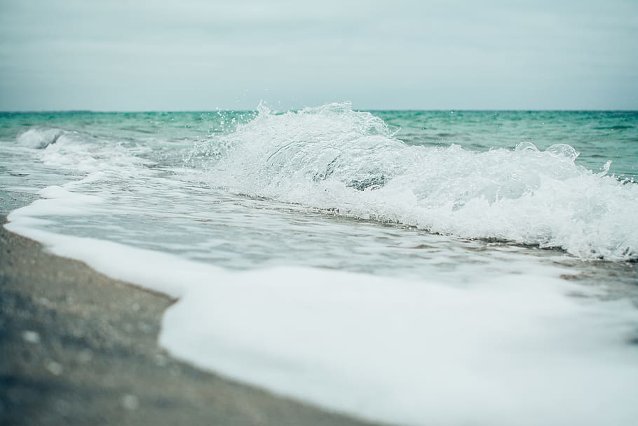 rock, cliff, wind, spray, tide, vacation, mountain, motion HD wallpaper
