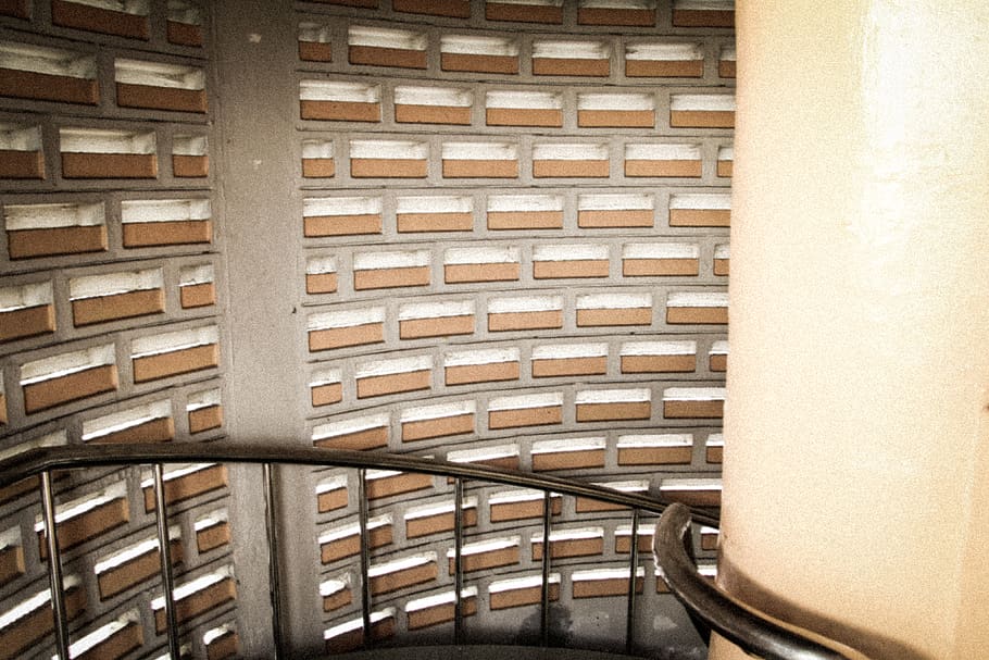 black stair railing, banister, handrail, indoors, interior design HD wallpaper