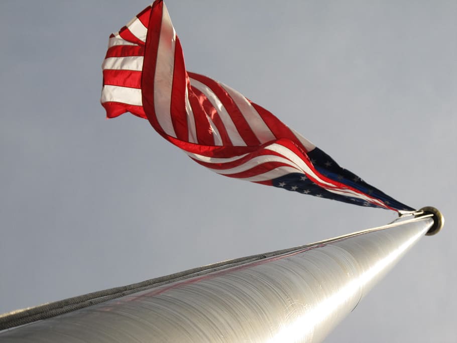 pole, american, flag, identity, country, low angle view, patriotism HD wallpaper