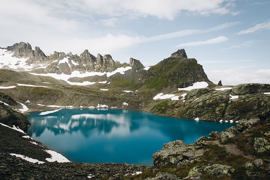 lake, mountain, snow, nature, glacier, ice, outdoors, switzerland HD wallpaper