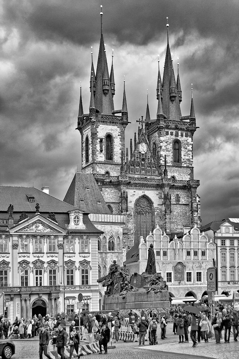prague, towers, clock, architecture, gothic, the bell tower HD wallpaper