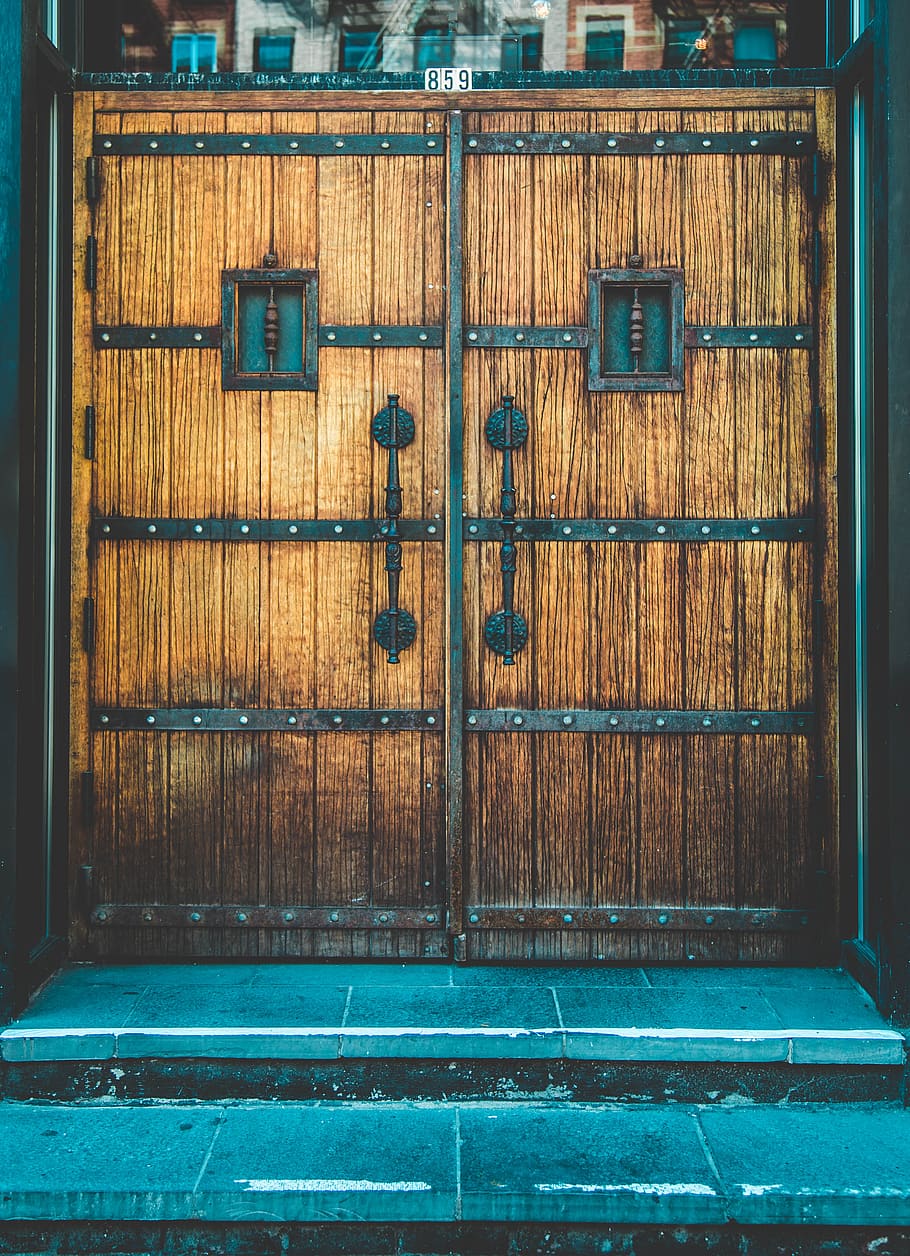 HD wallpaper: Brown Wooden Side-by-side Door, antique, architecture, big  door | Wallpaper Flare