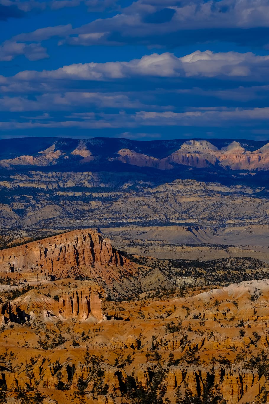 blue and white sky over mesa, nature, outdoors, mountain, plateau HD wallpaper