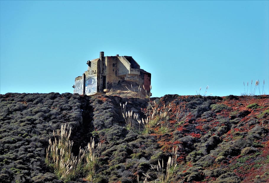 united states, pacifica, pacifica state beach, structure, relic HD wallpaper