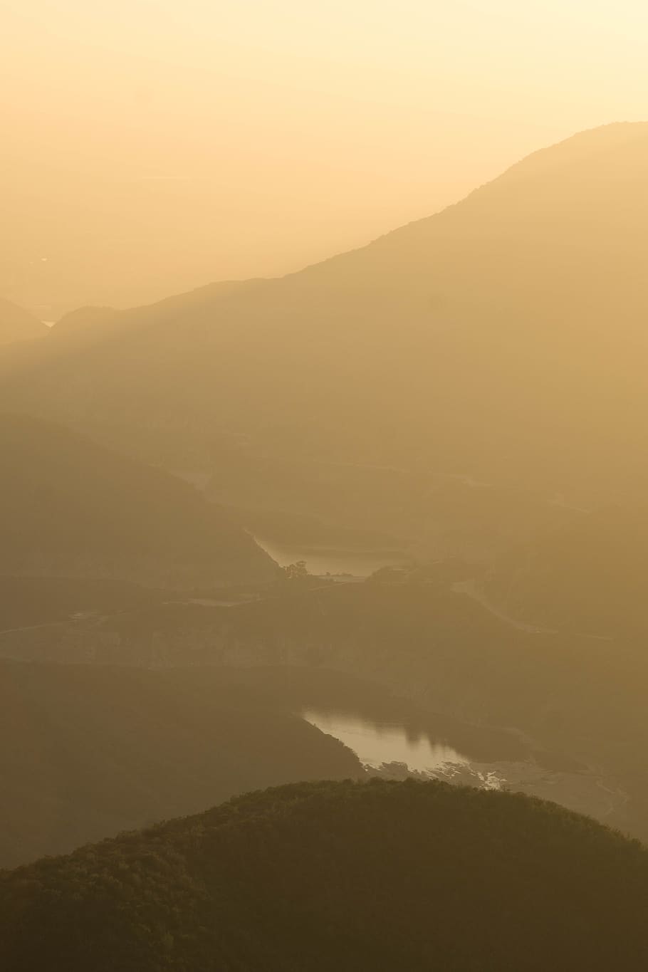 smog, river, la, forest, mountain, goldenhour, sunset, scenics - nature HD wallpaper