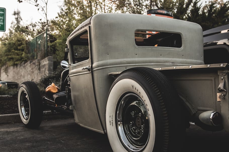 classic gray vehicle, transportation, land vehicle, mode of transportation HD wallpaper