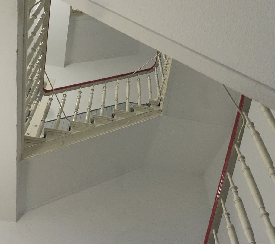 banister, handrail, railing, staircase, indoors, interior design, HD wallpaper
