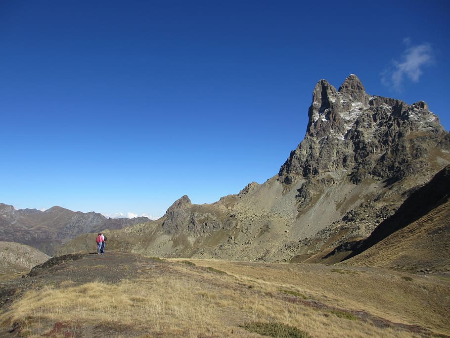 pourtalet, pyrénées, mountain, one person, sky, beauty in nature HD wallpaper