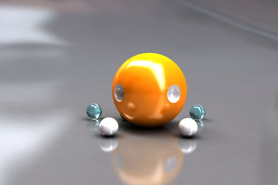 3d modeling, bright, sphere, studio shot, animal representation HD wallpaper