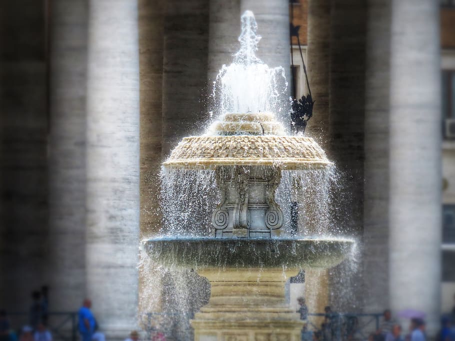 vatican city, architecture, fountain, motion, spraying, built structure HD wallpaper