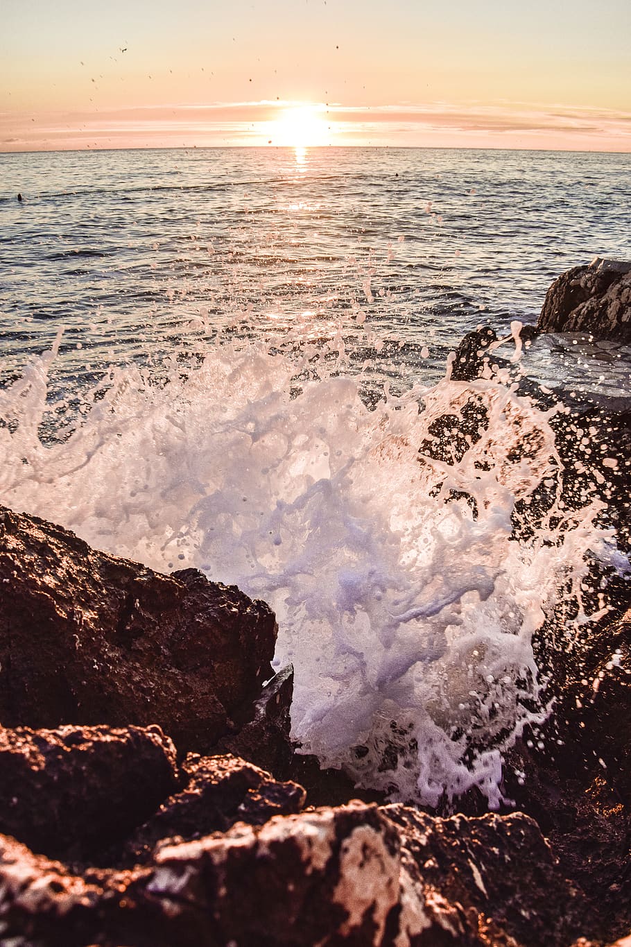 sea wave, water, sunset, sky, beauty in nature, scenics - nature HD wallpaper