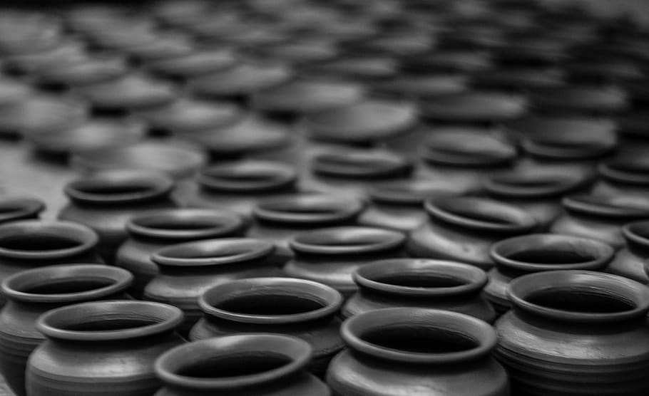 patterns, shapes, mud, abstract, art, pots, pottery, full frame HD wallpaper