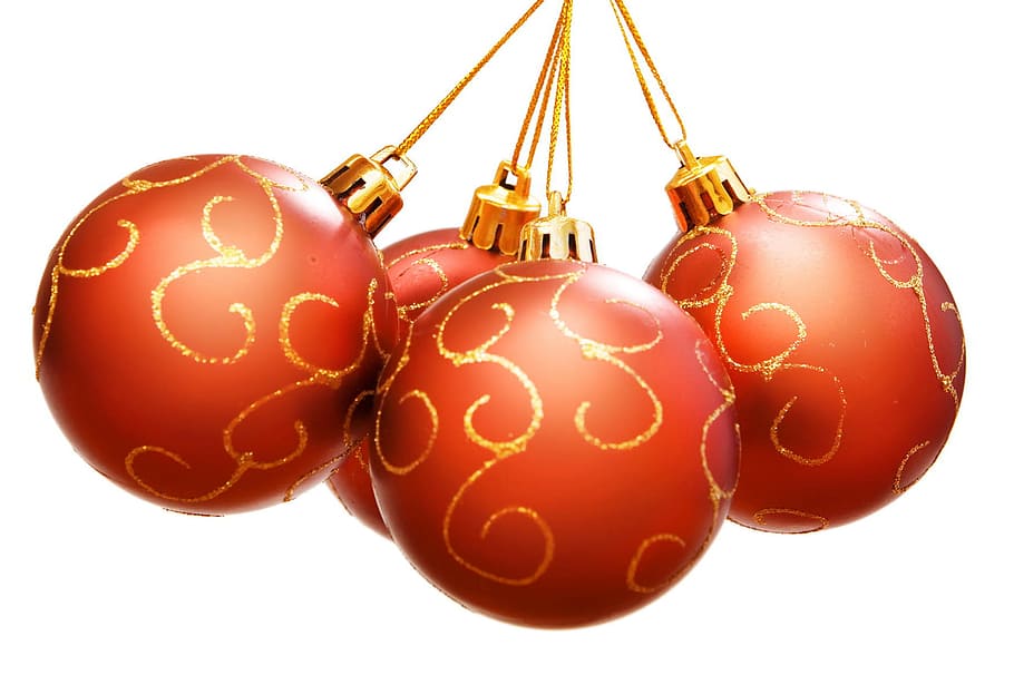 ball, bauble, balls, baubles, red, celebrate, christmas, close-up HD wallpaper