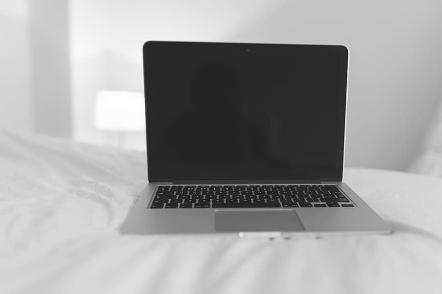 laptop, computer, black, white, digital, home, work, from, wireless technology HD wallpaper