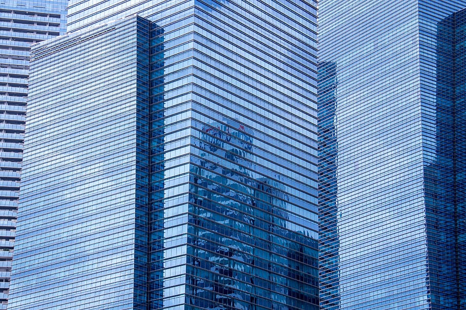 curtain wall building during daytime, city, urban, town, high rise HD wallpaper