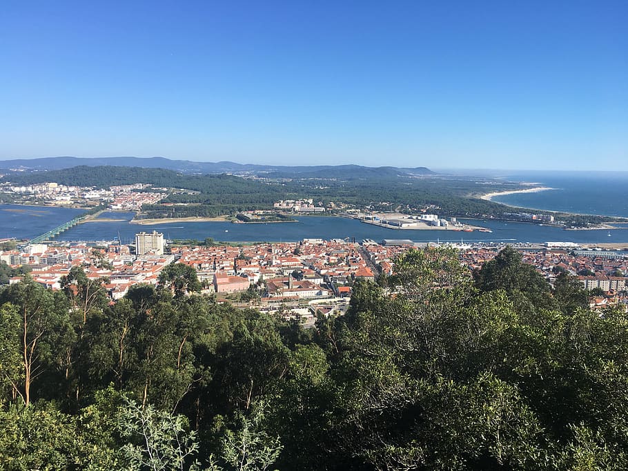 portugal, viana do castelo, view, city, ocean, architecture, HD wallpaper