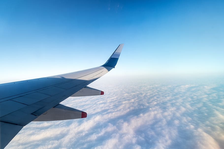 airplane, air vehicle, aircraft wing, flying, transportation HD wallpaper