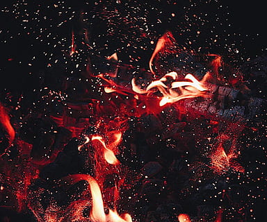 Time Lapse Photography of Flame, black background, bonfire, burn HD wallpaper