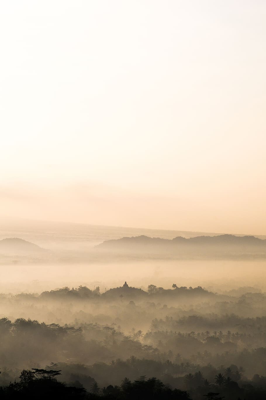 mountains under by fogs, beauty in nature, tranquility, scenics - nature HD wallpaper