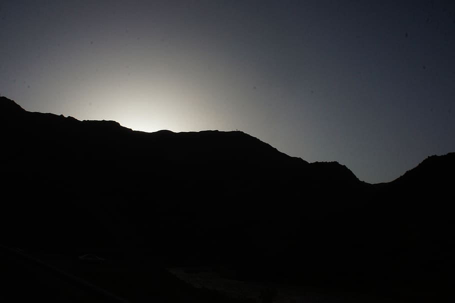 sky, mountain, silhouette, beauty in nature, tranquility, scenics - nature HD wallpaper