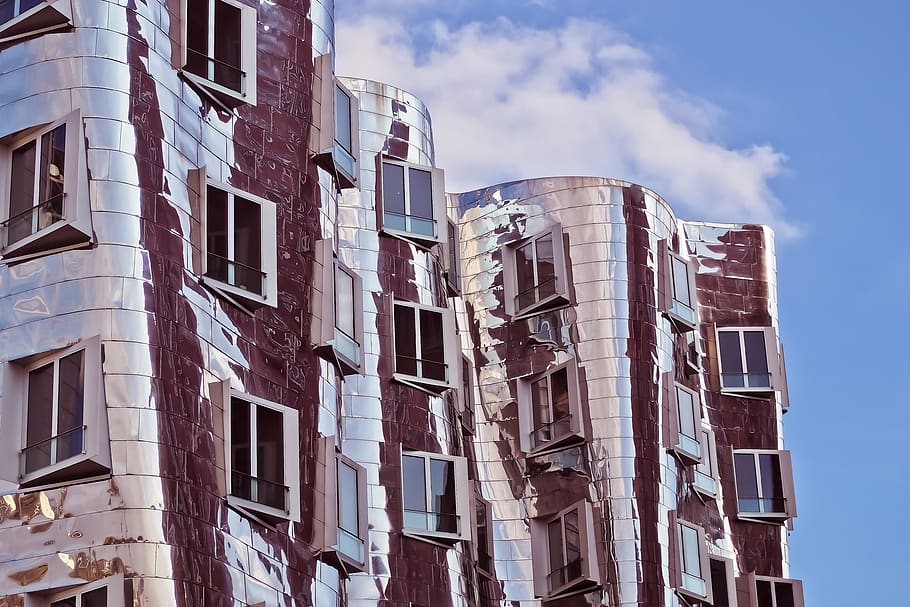 architecture, facade, window, building, sky, city, modern, city block HD wallpaper