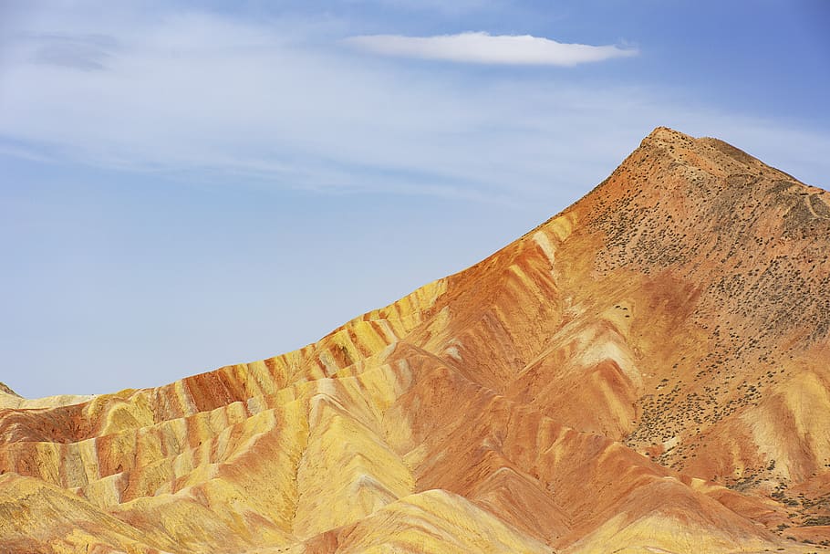 brown mountain during daytime, sky, scenics - nature, beauty in nature HD wallpaper