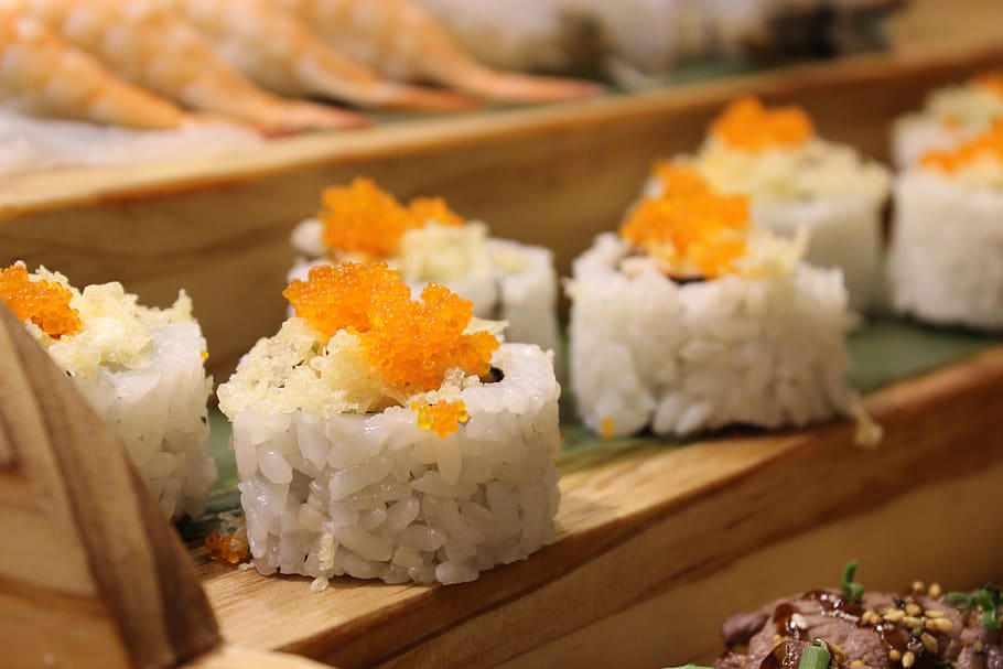 sushi, egg, cooking, restaurant, japan, japanese, daegu, republic of korea HD wallpaper