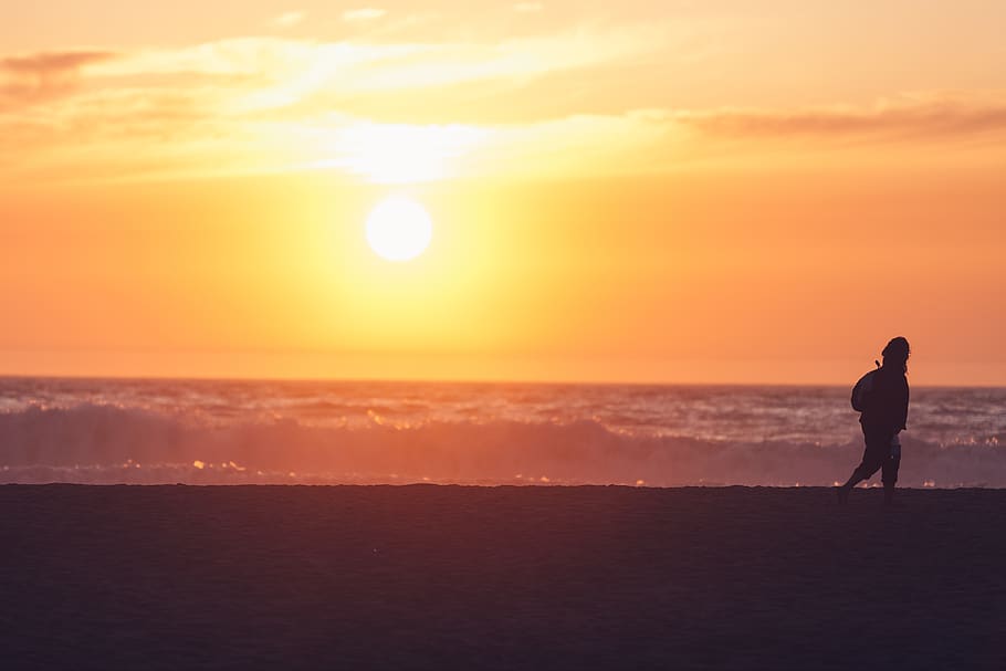 sunset, ocean, beach, san francisco, california, sky, scenics - nature