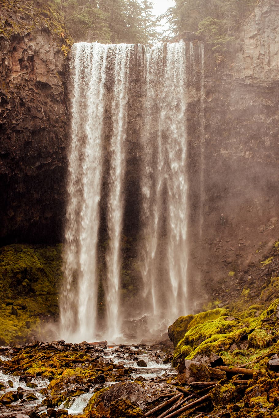 waterfall at daytime, scenics - nature, long exposure, motion HD wallpaper