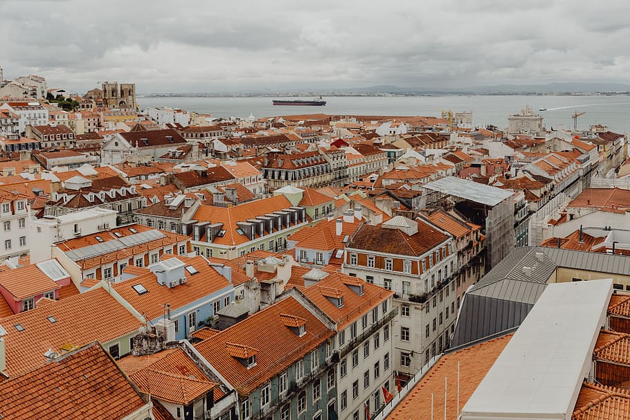 Cityscape of Lisbon, Portugal, day, architecture, buildings, old town