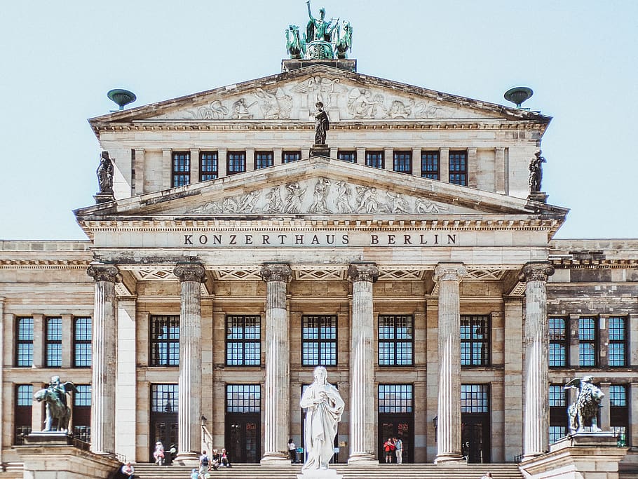 Konzerthaus Berlin Building, architecture, art, columns, daylight, HD wallpaper