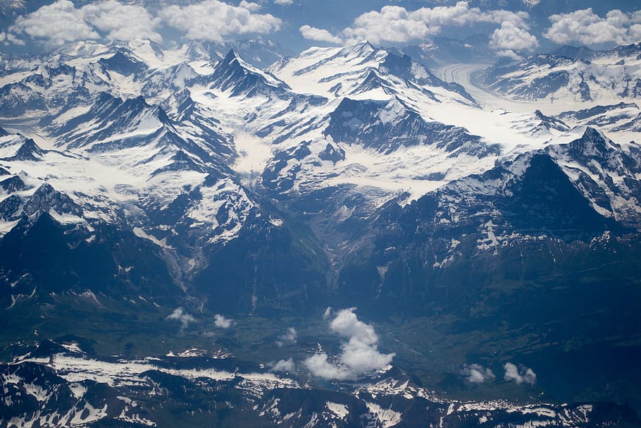 mountain range covered with snow, outdoors, nature, ice, glacier HD wallpaper