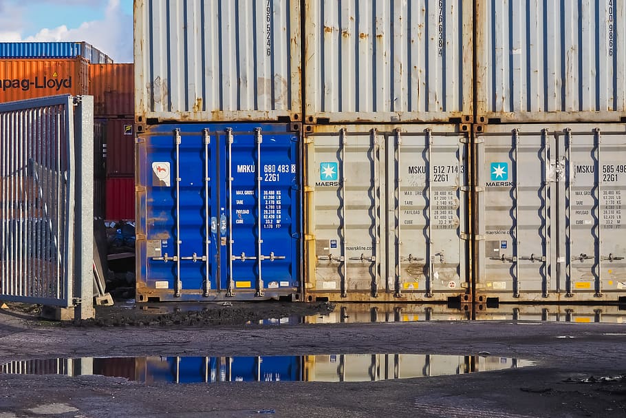 container, container port, cargo, transport, shipping, delivery HD wallpaper