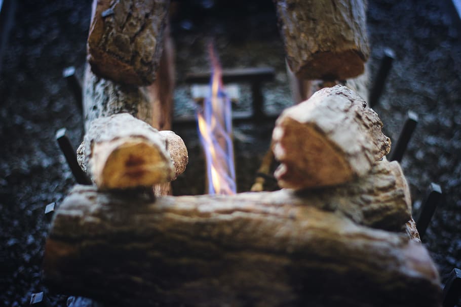fire, warm, fireplace, selective focus, close-up, no people HD wallpaper
