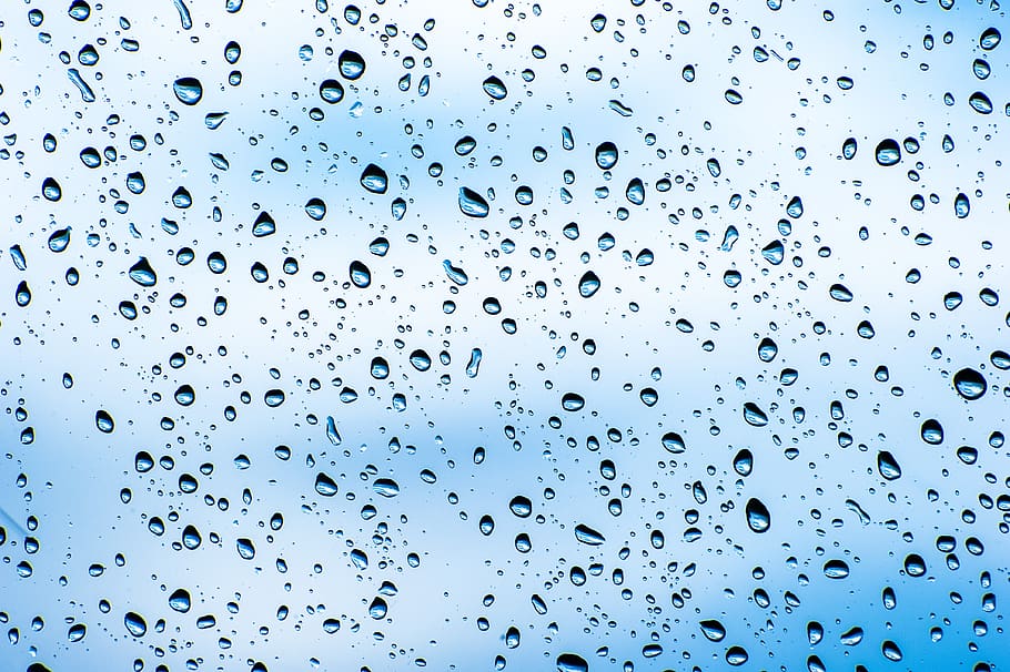 rain, background, storm, macro, headband, drops, liquid, blue HD wallpaper