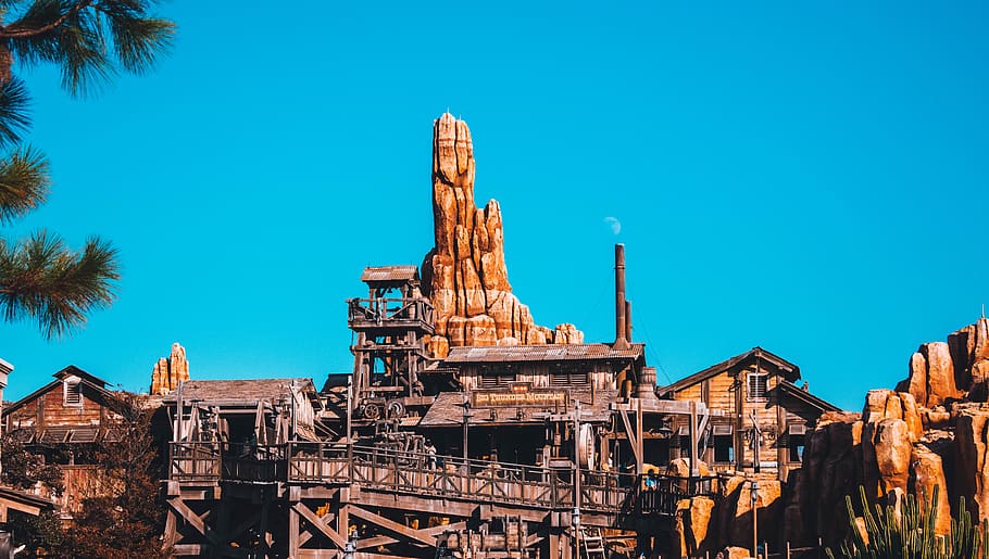 brown rock formation, architecture, built structure, sky, blue HD wallpaper