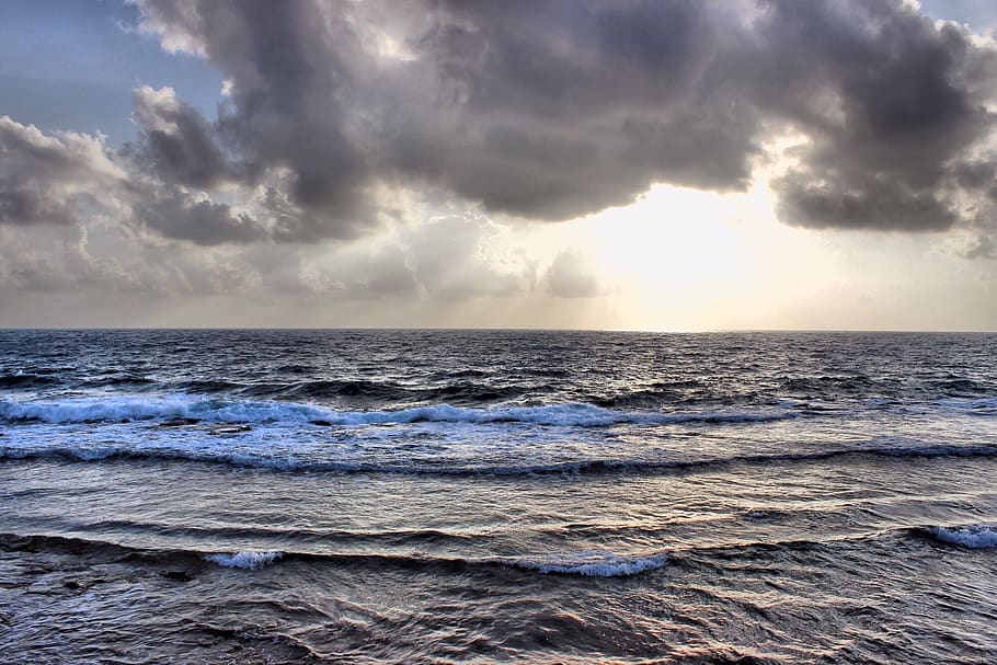 israel, akko, sea, sky, water, cloud - sky, beauty in nature HD wallpaper