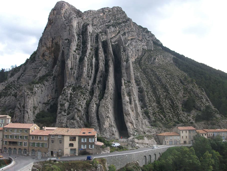 frankreich, sisteron, mountain, sky, day, architecture, built structure HD wallpaper