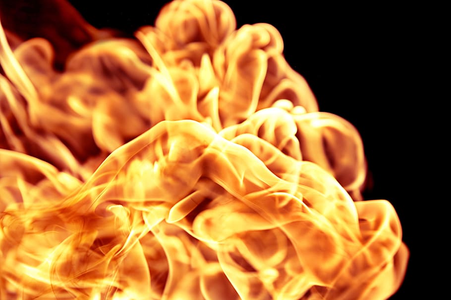 fire, flame, hell, cooking, black, burn, heat, detail, closeup HD wallpaper