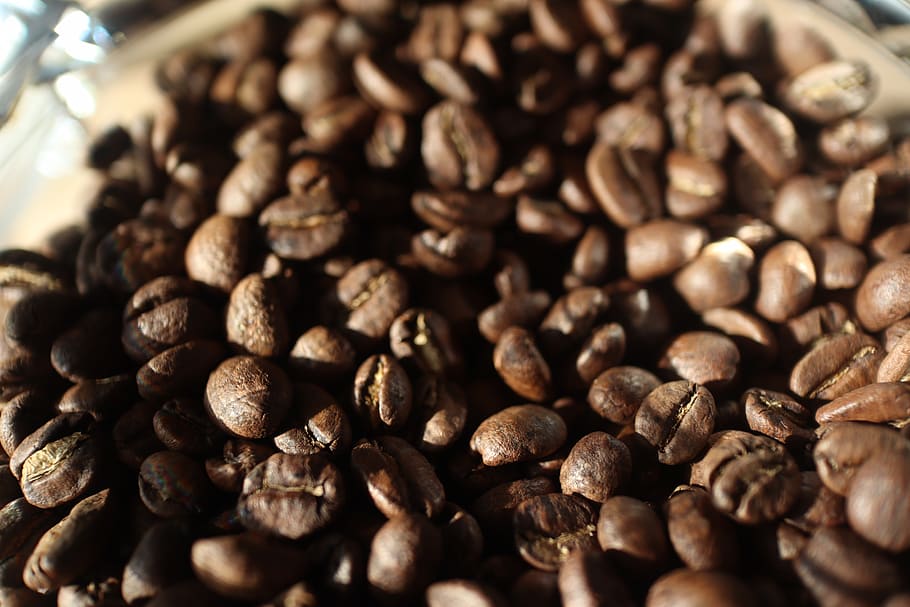 coffee, beans, brown, roasted, cafe, caffeine, food and drink HD wallpaper