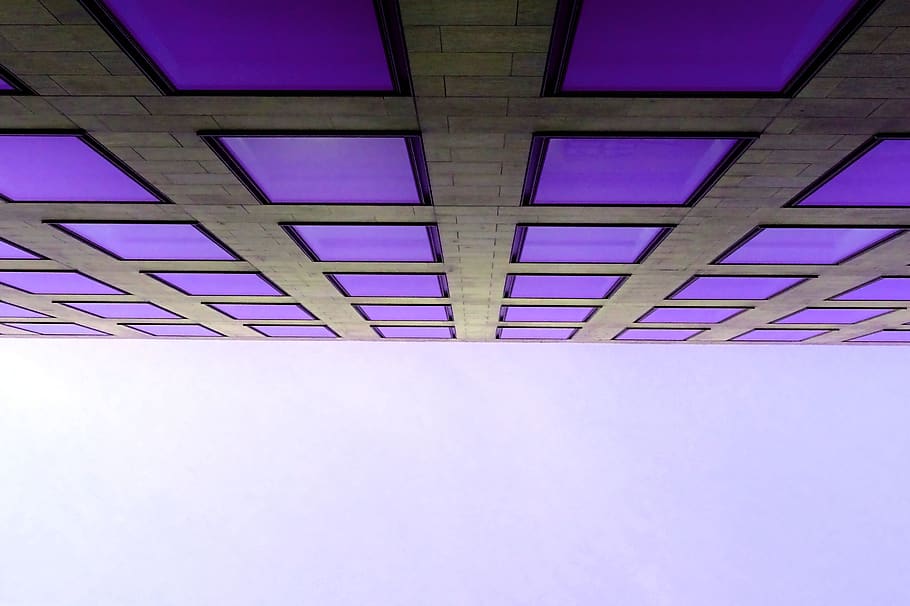 Low Angle Shot Of Building, architecture, perspective, purple HD wallpaper