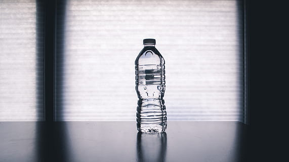 Clear Disposable Bottle on Black Surface, clean, container, cool HD wallpaper