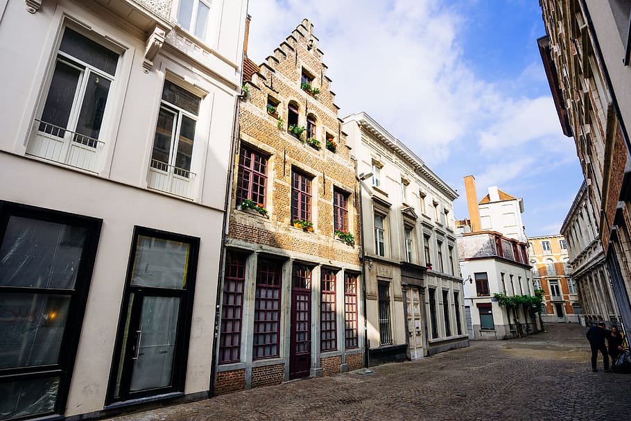 belgium, antwerp, street, old, urban area, antwerpen, facades HD wallpaper