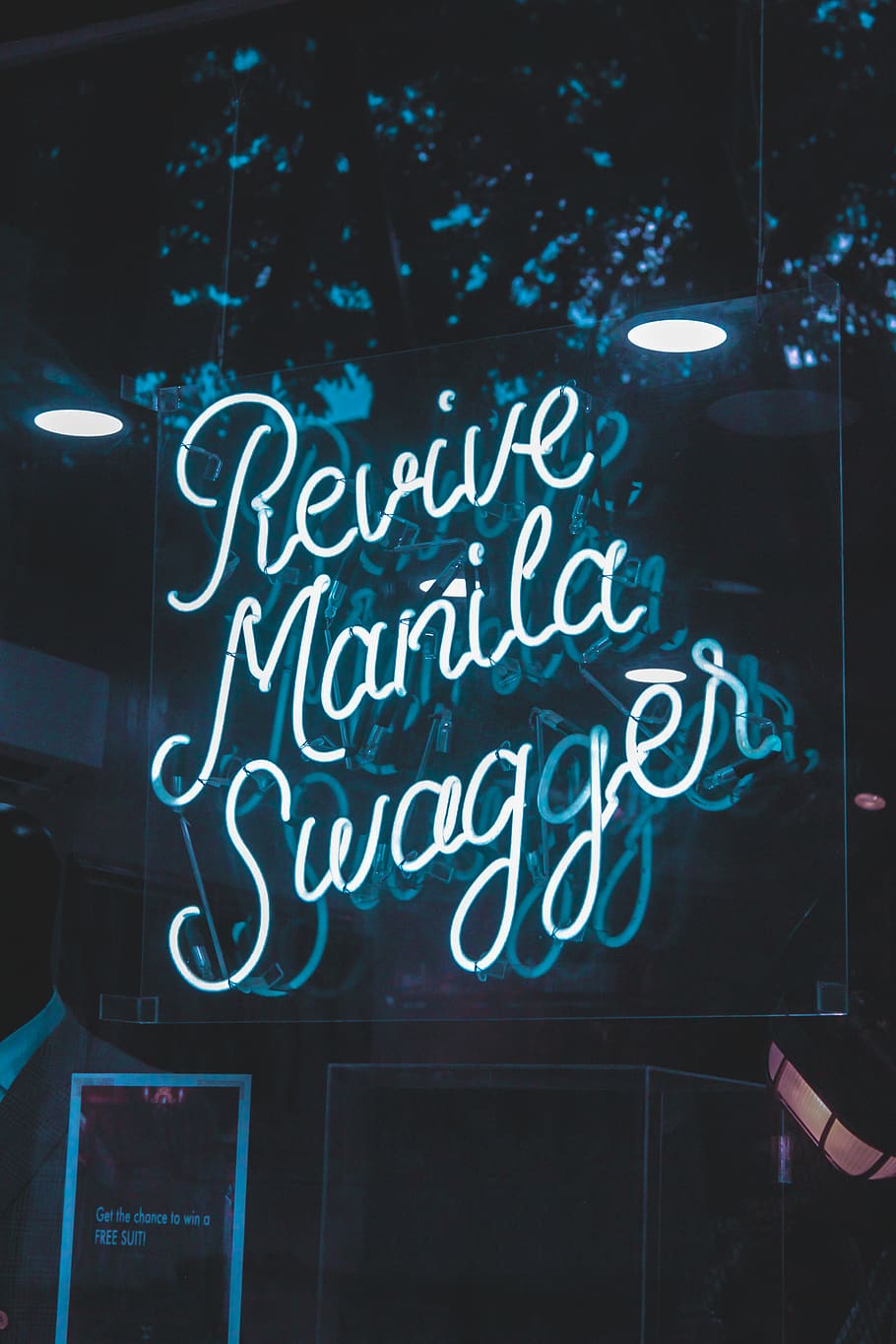 revive manila swagger neon light signage, advertisement, poster, HD wallpaper